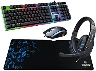 Datazone G21 Gaming Keyboard And Mouse (Black), Gaming Headset 900I(Blue), Mouse Pad P804 (Blue), Wired Rgb Led Backlight Pack For Pc, Xbox, Ps4., G21B-900Iblu-P804R