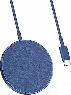 Anker Magnetic Wireless Charging Pad With Sleek Design, Powerwave Select+ Magnetic Pad, 5 Ft Built-In Charging Cable, 7.5W Only Compatible With Iphone 12 (No Ac Adapter) - Blue, USB