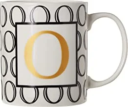 كوب شاي من البورسلين بطبعات حرف O من الخزف الضحل ، Bd-Mug-O