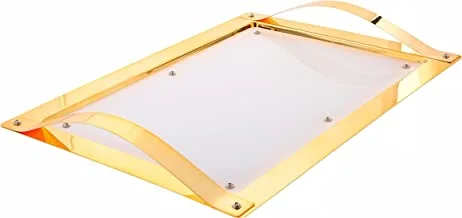 Al saif acrylic good design serving tray size: 47x33cm, color: gold