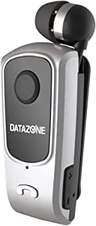 Datazone Dz-F920Wireless Mini Retractable Portable Bluetooth Vibration Reminder Headphone Clip On (Silver), Small