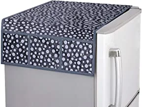 Kuber Industries Dots Design PVC للثلاجة / غطاء علوي للثلاجة (رمادي) CTKTC33844