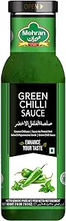 زجاجة صلصة الفلفل الأخضر من مهران ، 310 جم