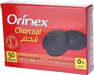 Orinex charcoal round tablets, 50 pieces
