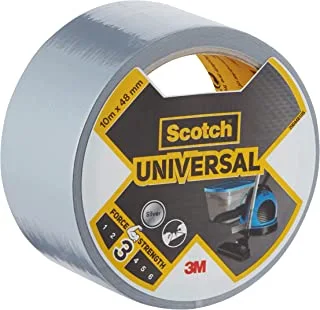 Scotch Universal Duct Tape Repair Canvas 48mmx10m, 1 roll/pack | silver color | For general purpose | Holds quickly and reliably | For everyday repairs and projects