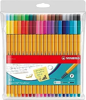 Fineliner - STABILO point 88 Wallet of 40 Assorted Colours