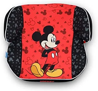 Disney Mickey Mouse Kids Booster Seat - Arm Rest - Easy to Install - Universally Fit – Wide Cushioned Base - Suitable from 4 years to 12 years (Group 2/3) (Official Disney Product), Multicolor