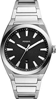 ساعة FOSSIL للرجال من Everett بثلاث عقارب من الفولاذ المقاوم للصدأ FS5821