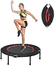 Marshal Fitness Silent Mini Trampoline Fitness Trampoline Bungee Rebounder Jumping Cardio Trainer Workout for Adults and Children - Max Limit 330 lbs-48 Inch