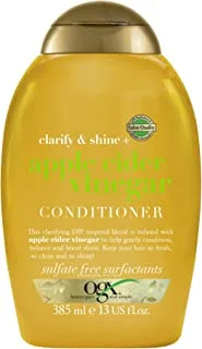 OGX Hair Conditioner, Apple Cider Vinegar, 385ml, For Healthy-Looking Hair, Gently Moisturizes Scalp And Cleanses Hair