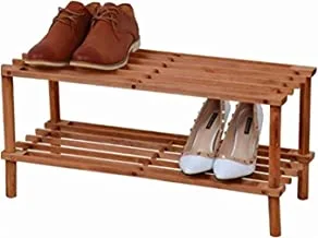 Showay Simple Shoe Rack 2 Layer Assembly Wooden Shoe Organizer Family Dormitory Slippers Shelf Storage