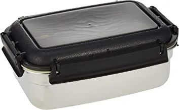 Nessan Stainless Steel Bento Lunch Food Box Container, Large 850Ml Metal Lunch Box Container For Kids Or Adults - Lockable Clips To Leak Proof - Bpa-Free - Dishwasher Safe