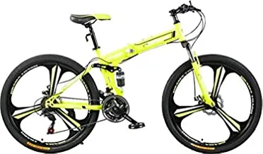 Fitness Minutes Folding Foldable Bicycle Mountain Bike, Yellow, FM-F26-01M-YE