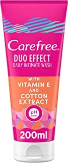 Carefree Daily Intimate Wash, Duo Effect With And Cotton 200 Ml