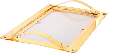 Al Saif Co Acrylic Good Design Serving Tray Size: 47X33Cm, Color: Gold, 90783/1/G
