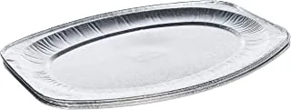 Hotpack - 5 Pieces Aluminium Oval Plater (65220) 22 Inch, Soft N Cool, Sliver, Hsm65220