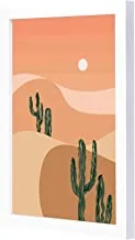 Lowha Landscape Poster 14 Wall Art Painting with Wooden Frame, 23 cm Length x 33 cm Width x 2 cm Height, White