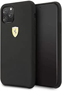 Ferrari SF - جراب ظهر سيليكون - Logo Shield - أسود - iPhone 11 Pro
