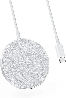 Anker Magnetic Wireless Charging Pad With Sleek Design, Powerwave Select+ Magnetic Pad, 152.4 cm Built-In Charging Cable, 7.5W Only Compatible With Iphone 12 (No Ac Adapter) - Silver, USB