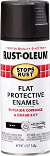Rust-Oleum 7776830 Stops Rust Spray Paint, 12 Oz, Flat Black