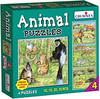 Creative Educational Number 4 Animal Puzzle (25-Piece)