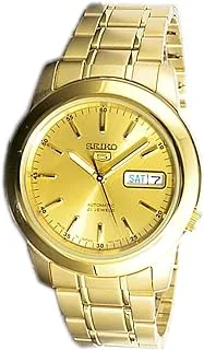 men's seiko 5 automatic watch with analog display and stainless steel strap snke56j1