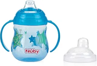 Nuby Designer Series No-Spill Soft Silicone Feeding Cup With Handles For Infants And Toddlers, 6 Months+ -270 ml,Piece of 1(Assorted Colors)
