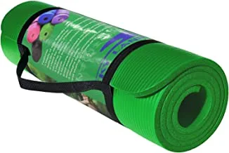SKY LAND Fitness Yoga Mat/High density, Non-slip yoga mat with Strap /10mm Thick Exercise Mat, Pilates, Exercise Yoga Mat for Workouts-Green- EM -9315-G