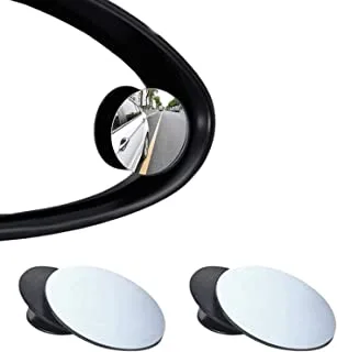 Sky-Touch 2 Pack Car Blind Spot Mirror Small Round Convex AdjUStable 360 Degree Rotation Wide Angle Rear View Mirror For All Vehicles Universal Car Tuning Sticker Design