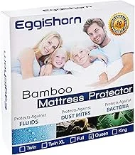 Eggishorn Bamboo Mattress Protector Cooling Technology Designed 100% Waterproof Ultra Soft and Breathable Queen Size