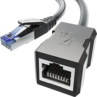 KabelDirekt – 3 م – كابل استطالة شبكة محلية، وكابل استطالة إيثرنت (قارنة/وصلة RJ45، تعمل على تمديد كابل الشبكة عند السرعة الكاملة – كات 7، 10 غيغا بايت في الثانية، واقي SF/FTP، أسود)