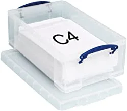 Really USeful Storage Box Plastic Lightweight RobUSt Stackable, 12 Litre - Clear