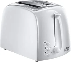 RUSSELL HOBBS TEXTURES 2 SLICE TOASTER- WHITE