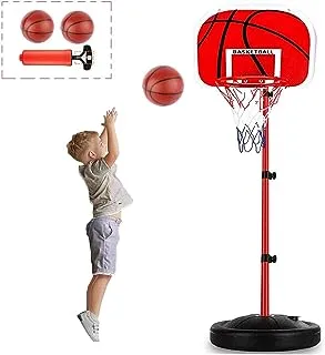 COOLBABY Adjustable Kids Basketball Back Board Stand & Hoop Set With 2 Balls For Children Gift