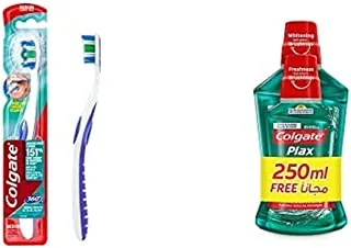1 Colgate 360 Medium ToothBRush - 1Pk + 1 Colgate Plax Freshmint Mouthwash 500 ml+ 250mlFree