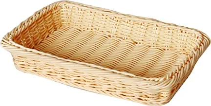 Sunnex heavy duty rectangular polypropylene rattan basket c04027, 30 x 20 x 5 cm, beige