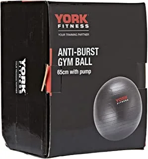 York Fitness 65 Cm Anti-Burst Gym Ball With Pump - Red