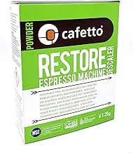 Cafetto Restore Espresso Machine Descaler, Coffee Machine Cleaning Powder For USe In Organic Systems (4 Single USe Packets)