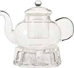 إبريق شاي زجاجي من كوزين آرت مع فلتر وقاعدة زجاجية ، سعة 850 مل