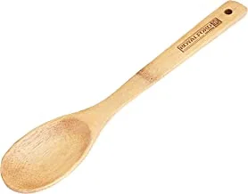 Royalford Bamboo Serving Spoon - Heat Resistant Soft Grip Spoon Handle, Bamboo, Cooking And Baking Equipment | Dishwasher Safe & Hanging Loop