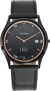 Titan Edge Black Dial Analog Watch With Date Function For Unisex