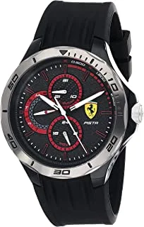 Ferrari Pista Men's Analog Quartz Black Dial Watch With Silicone Strap