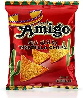 Amigo Chilli Flavor Tortilla Chips, 180 G, Red