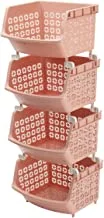 Lawazim 4-Tier Multipurpose Stackable Storage Rack Pink 35.8 X 32.5 X 94Cm, 01-3104-03