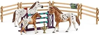 Schleich Horse Club, 11-Piece Playset, Horse Toys for Girls and Boys 5-12 years old Lisa’s Tournament Training with Appaloosas