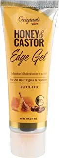 Africa's Best Originals Honey and Castor Edge Hair Gel, for All Hair Types and Textures, 4 Ounce