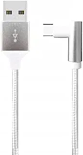 LEVORE 1M Nylon Braided USB A to USB C Cable White
