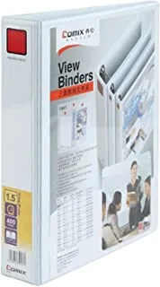 Comix A216 A4 1.5-Inch 3D Ring Binder, 40 mm Capacity, White