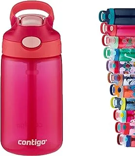 Contigo Kids Water Bottle Gizmo Flip Pink Coral Autospout with Straw, BPA-free drinks bottle, leak-proof, ideal for kindergarten, school and sports, 420 ml