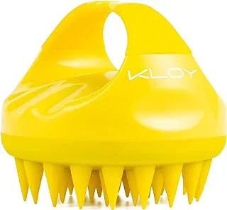 Kloy Hair Scalp Massager Shampoo Brush With Soft Silicone Bristles- Yellow